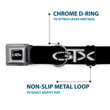 Plymouth GTX Emblem Full Color Black/Silver Fade/White Seatbelt Buckle Collar - Plymouth GTX Emblem Black/Silver Fade/White