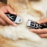 Plymouth GTX Emblem Full Color Black/Silver Fade/White Seatbelt Buckle Collar - Plymouth GTX Emblem Black/Silver Fade/White