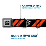 Dodge Demon Icon Full Color Black/White Seatbelt Buckle Collar - Dodge Stripes/Demon Icon Black/Red/White