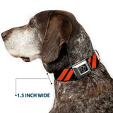 Dodge Demon Icon Full Color Black/White Seatbelt Buckle Collar - Dodge Stripes/Demon Icon Black/Red/White