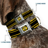 SUPER BEE Logo Full Color Black/Yellow/White Seatbelt Buckle Collar - SUPER BEE Logo/Stripes Black/Yellow/White