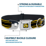 SUPER BEE Logo Full Color Black/Yellow/White Seatbelt Buckle Collar - SUPER BEE Logo/Stripes Black/Yellow/White