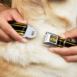 SUPER BEE Logo Full Color Black/Yellow/White Seatbelt Buckle Collar - SUPER BEE Logo/Stripes Black/Yellow/White