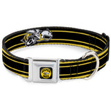 SUPER BEE Logo Full Color Black/Yellow/White Seatbelt Buckle Collar - SUPER BEE Logo/Stripes Black/Yellow/White