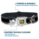 SUPER BEE Logo Full Color Black/Yellow/White Seatbelt Buckle Collar - SUPER BEE Logo/Stripes Black/Gray/Yellow/White