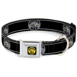 SUPER BEE Logo Full Color Black/Yellow/White Seatbelt Buckle Collar - SUPER BEE Logo/Stripes Black/Gray/Yellow/White