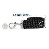 Dog Leash - CHALLENGER Repeat w/Text Black/White