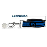 Dog Leash - MOPAR Logo/Stripe Black/Blue