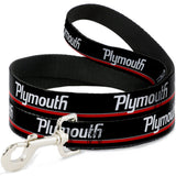 Dog Leash - PLYMOUTH Text/Stripe Black/White/Gray/Red