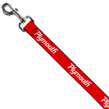 Dog Leash - PLYMOUTH Text Logo Red/White