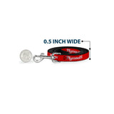 Dog Leash - PLYMOUTH Text Logo Red/White