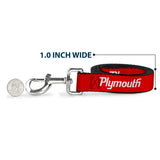 Dog Leash - PLYMOUTH Text Logo Red/White