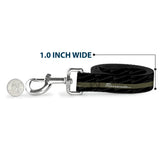 Dog Leash - BARRACUDA Script Stripe/Monogram Black/Gray/Olive/Silver