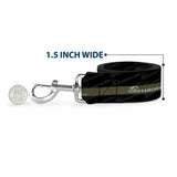 Dog Leash - BARRACUDA Script Stripe/Monogram Black/Gray/Olive/Silver