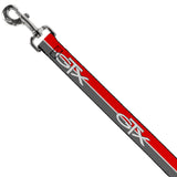 Dog Leash - Plymouth GTX Emblem/Stripe Red/White/Grays