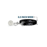 Dog Leash - Plymouth GTX Emblem Black/Silver Fade/White
