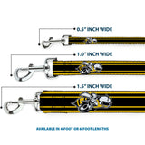 Dog Leash - SUPER BEE Logo/Stripes Black/Yellow/White