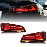 2007-2013 Lexus IS Series LED Tail Lights — Smoke & Red