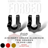 BLACK FORGED D RINGS 18,000lbs TOW HOOKS