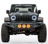 Jeep Wrangler Baja Steel Front Bumper with 3 LED Lights 2018-2026