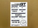 Advan Racing GT Beyond-R 18x9.5 +45 5x100 Machining & Diamond Cut (Set of 4)