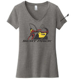 Ladies V-Neck Dodge Scat Pack - Heather Grey