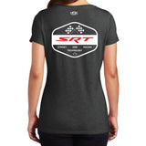 Ladies V-Neck - Dodge SRT Flags