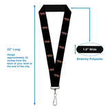Lanyard - 1.0" - Dodge Challenger R T Emblem Repeat Black White Red