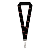 Lanyard - 1.0" - Dodge Challenger R T Emblem Repeat Black White Red