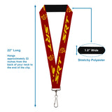 Lanyard - 1.0" - Dodge SRT Hellcat Logo Burgundy Yellow