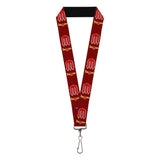 Lanyard - 1.0" - Vintage Dodge DEMON Logo Icon Burgundy Yellow Red