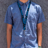 Lanyard - 1.0" - MOPAR Logo Stripe Black Blue