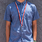 Lanyard - 1.0" - MOPAR Logo Stripe Blue White Red