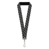 Lanyard - 1.0" - PLYMOUTH Text Logo Scattered Black White