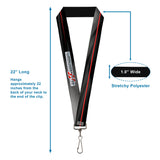 Lanyard - 1.0" - Dodge 100th Anniversary Rhombus Stripe Black-Gray Swirl Red
