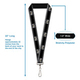 Lanyard - 1.0" - SUPER BEE Logo Stripes Black Gray