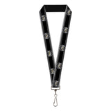 Lanyard - 1.0" - SUPER BEE Logo Stripes Black Gray