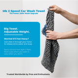 Mach 2 Speed Car Wash Towel – 7x the Size of a Mitt (60 x 30cm / 2 x 1ft)