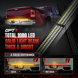 OPT7 Redline Parlux Triple Tailgate Light Bar 60" Bundle for Chevy Silverado-GMC Sierra 1500 19-21 Connect Harness
