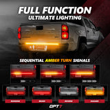 OPT7 Redline Triple Tailgate Light Bar 48" Bundle for Chevy Silverado-GMC Sierra 1500 19-21
