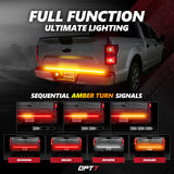 OPT7 Redline Triple Tailgate Light Bar 60" Bundle for Chevy Silverado-GMC Sierra 1500 19-21