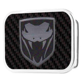 Dodge Viper Framed Marquetry Carbon Fiber/Brushed Metal - Chrome Rock Star Buckle
