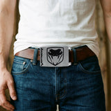 Dodge Viper Rock Star Buckle - Brushed Silver Black