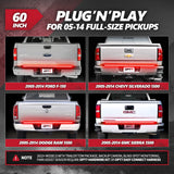 OPT7 Redline Parlux Triple Tailgate Light Bar 60" Bundle for Chevy Silverado-GMC Sierra 1500 19-21 Connect Harness