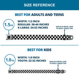 CHARGER Text Seatbelt Belt - Checker Black/White Webbing