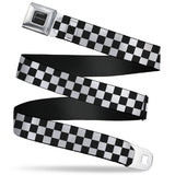 CHARGER Text Seatbelt Belt - Checker Black/White Webbing