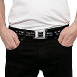 CHARGER Text Seatbelt Belt - CHARGER Double Repeat Black/Gray Webbing