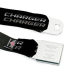CHARGER Text Seatbelt Belt - CHARGER Double Repeat Black/Gray Webbing