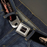 DODGE Text Full Color Black/Tan Seatbelt Belt - DODGE CHARGER R/T Profile Black/Beige/Red Webbing