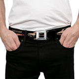DODGE Text Full Color Black/Tan Seatbelt Belt - DODGE CHARGER R/T Profile Black/Beige/Red Webbing